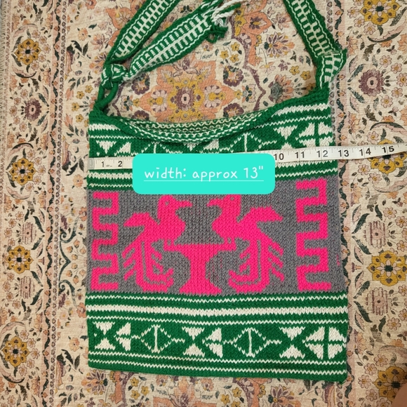 ☆ Rare Find ☆ Vintage Knit Tote Bag | Handmade | Zapotec | One of A Kind Find ♡ - Picture 2 of 7